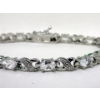 Image 2 : 6.84 CT White Topaz & Diamond Infinity Tennis Bracelet 