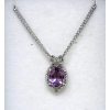 Image 1 : 1.75 CT Amethyst & Diamond Sterling Silver Pendant