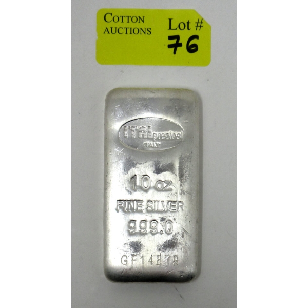 10 Oz .999 Silver Italpreziosi Bar 