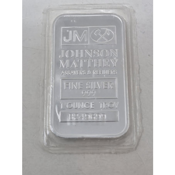 1 Oz .999 Silver Johnson Matthey Bar