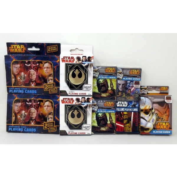 9 Assorted New Star Wars Playing Card Sets