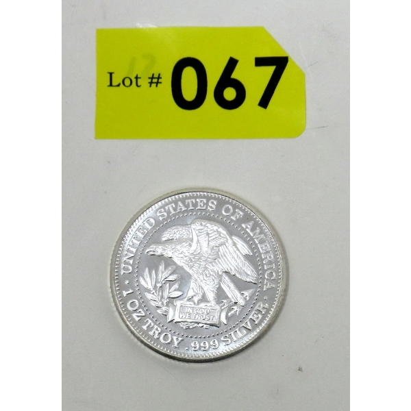 1 Oz .999 Silver Eagle Trade Unit Round 