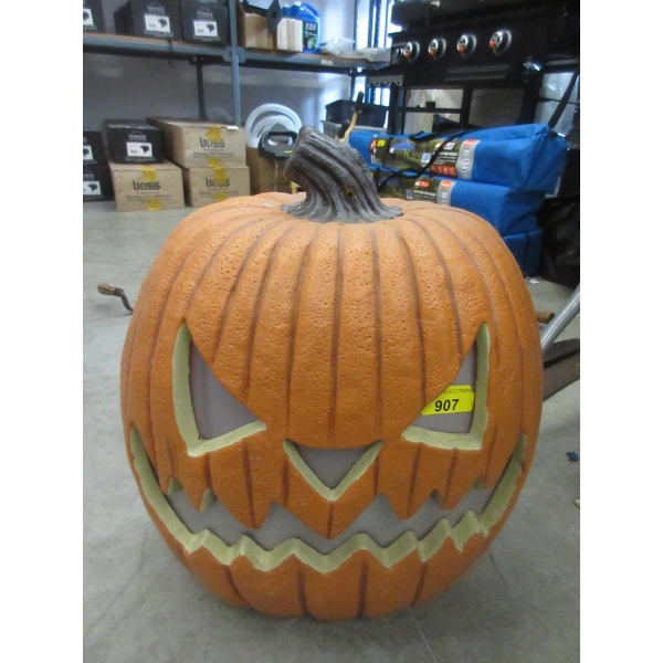 Illuminated Resin Pumpkin - 14  x 18  x 20  tall