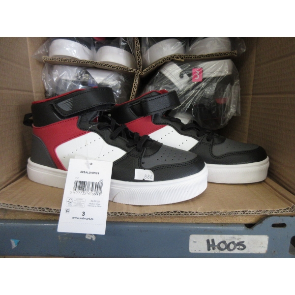 4 New Pairs of Children's Shoes - Black/White/Red