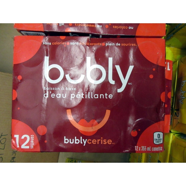 6 Cases of Bubly "Cherry" Sparkling Beverage