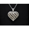 Image 1 : Half Carat Black & White Diamond Heart Pendant