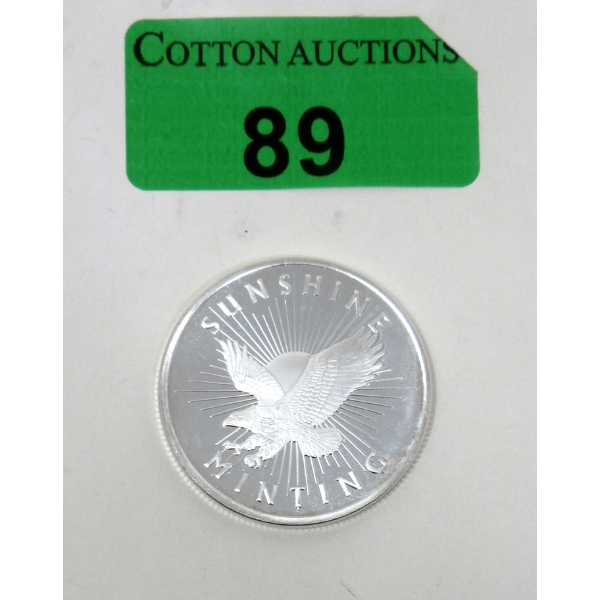1 Oz .999 Silver Sunshine Minting Round 