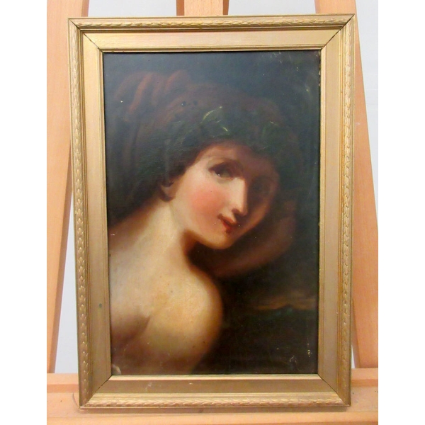 Baroque Style Paint on Board Portrait