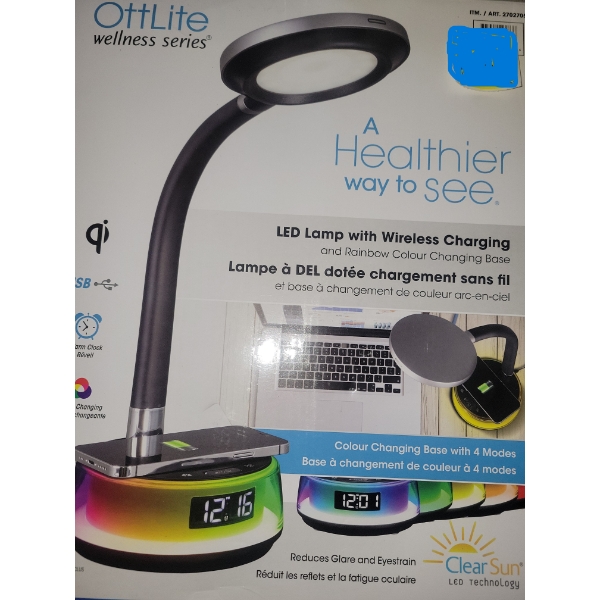OttLite LED Lamp With Wireless Charging