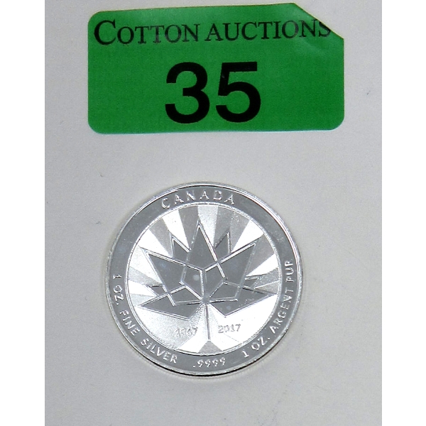1 Oz .9999 Silver 2017 Canada 150-Year Strong Free Proud Round 