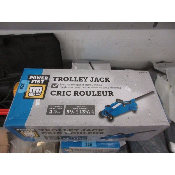 New Power Fist 2 Ton Trolley Jack in Box