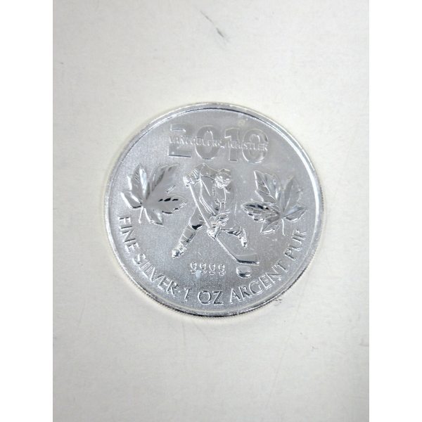 1 Oz .9999 Silver 2010 HOCKEY Coin 