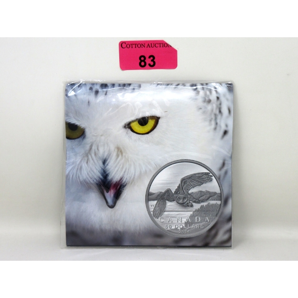 15.87 Gram .9999 Silver 2014 Snowy Owl $50 Coin 