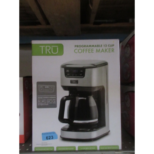 Tru Programmable 12 Cup Digital Coffee Maker 