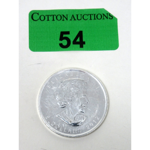 1 Oz .9999 Silver 2012 Maple Leaf Coin 