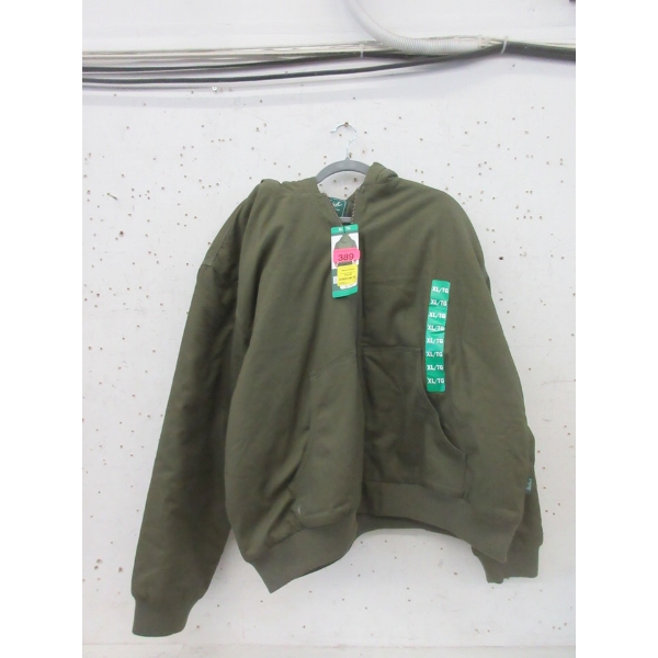 Men's Green Woolrich Fleece Lined Hooded Jacket