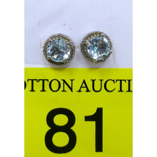 New Blue Topaz & Diamond Earrings