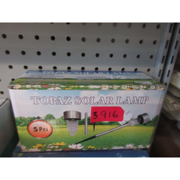 5 New 5 Piece Topaz Mini Solar Lamps