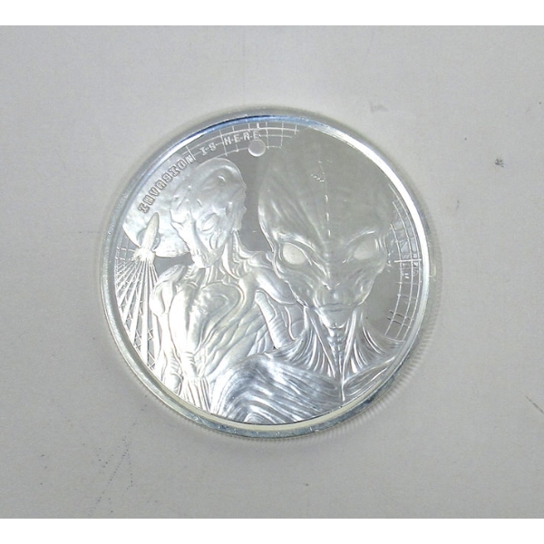 1 Oz .999 Silver 2023 Invasion Is Here Alien Coin 