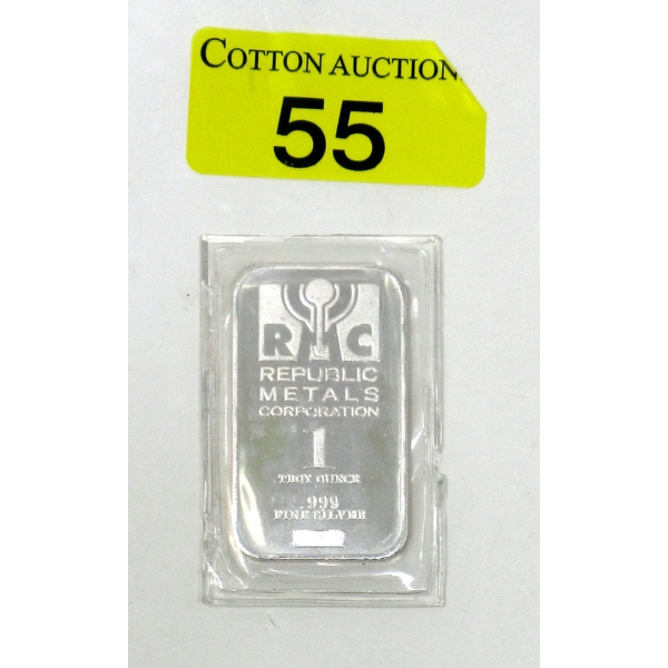 1 Oz .999 Silver Republic Metals Corp Bar 