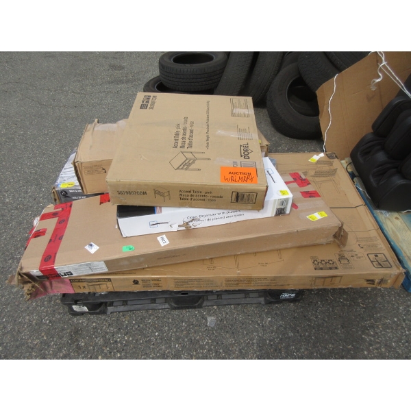 Skid of Assorted Flat Pack Furniture 