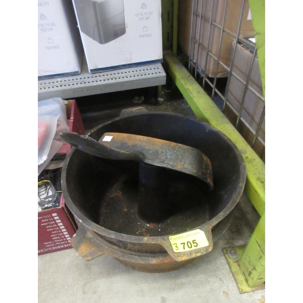 2 Cast Iron Cauldrons & 1 Cast Iron Skillet