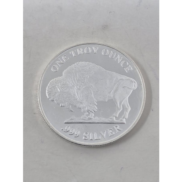 1 Oz .999 Silver Indigenous/Buffalo Art Round 