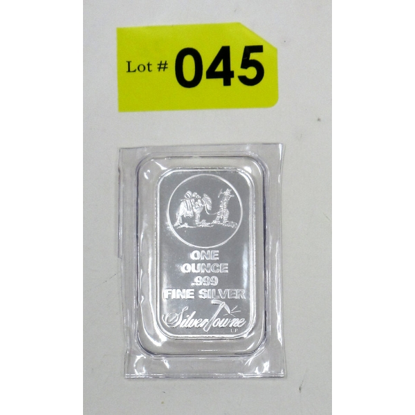 1 Oz .999 Silver Miner Mule SilverTowne Bar 