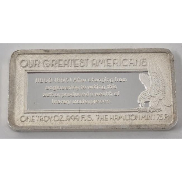 1 Oz .999 Silver Robert Louis Stevenson Bar