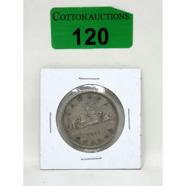 1935 Canada King George V 80% Silver Dollar Coin