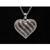 Image 1 : Brand New Black and White Diamond Heart Necklace  