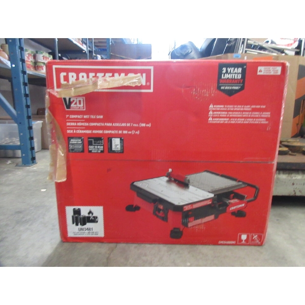 New Craftsman V20 Compact 7" Wet Tile Saw
