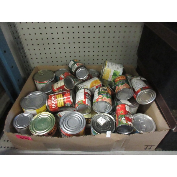 Box of Assorted Food Product - Dented Cans 