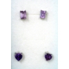 Image 1 : 2 Pairs of Sterling Silver 0.75 CTW Amethyst Earrings