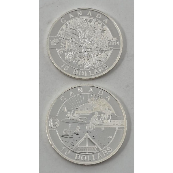 2 x 1/2 Oz .9999 Silver Canada Coins 