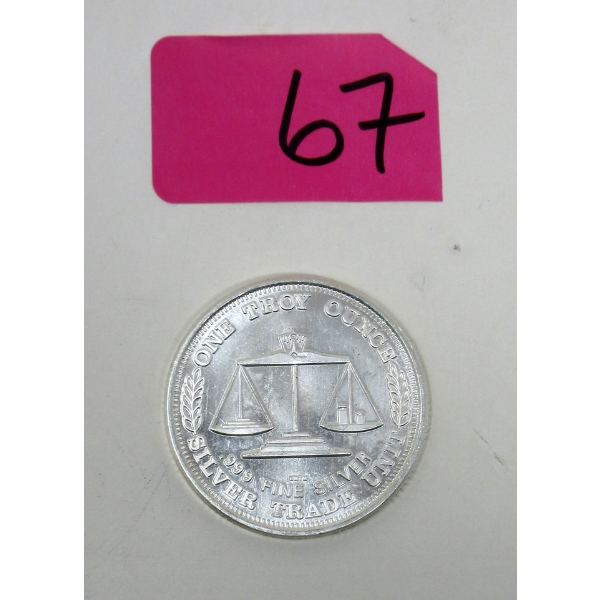 1 Oz .999 Silver Eagle USA Siler Trade Unit Round 