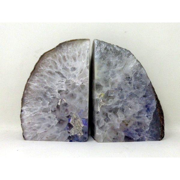 Polished Brazilian Crystal Agate Bookend Set