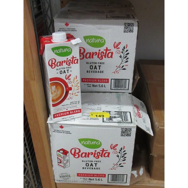 3 Cases of Natura Barista Gluten-Free Oat Beverage