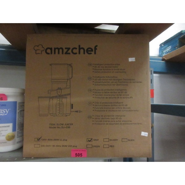 Grey amzchef Slow Juicer - Model: SJ-036