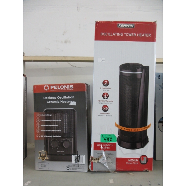 1 Pelonis & 1 Konwin Oscillating Heater