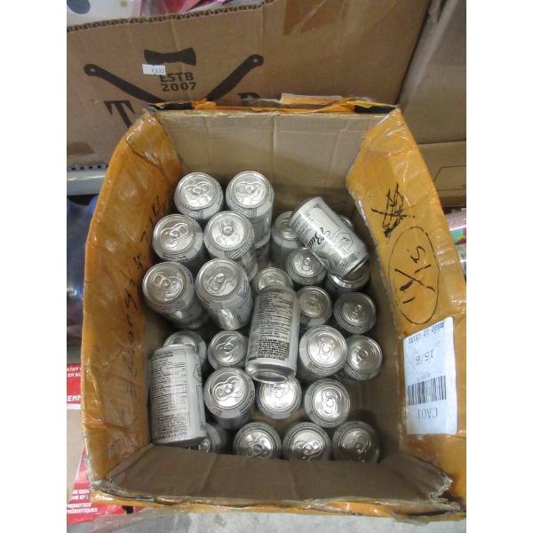 30 Dented Cans of Budweiser Zero Alcohol Beer