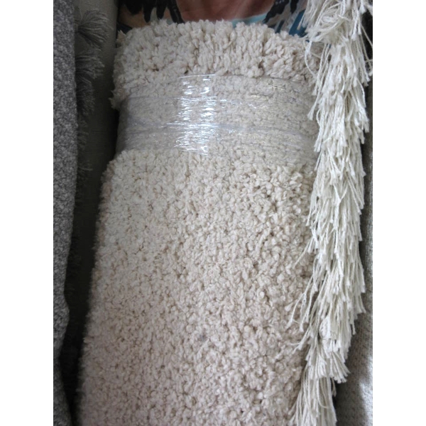 5' x 7' Ivory Shag Area Carpet 