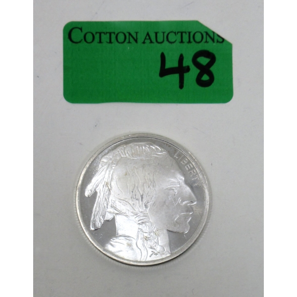1 Oz .999 Silver Indigenous/Buffalo Art Round 