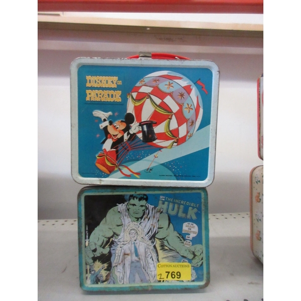 Vintage Metal Disney on Parade & Hulk Lunch Box