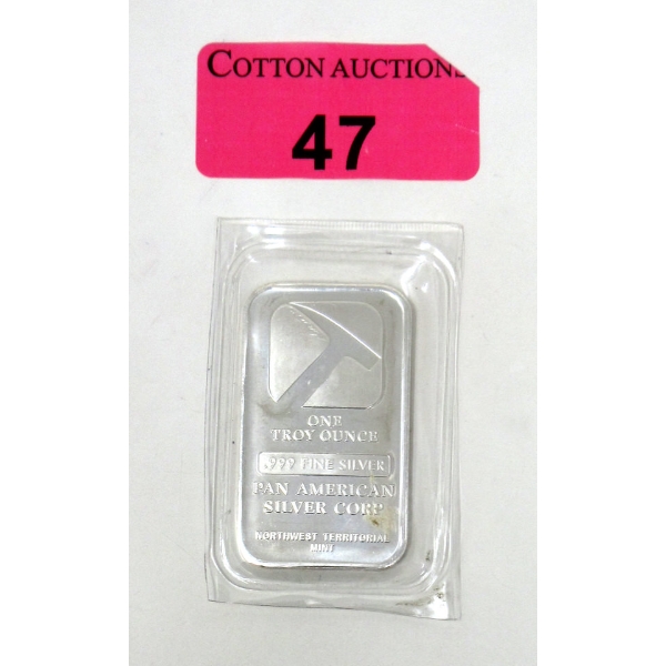 1 Oz .999 Silver Pan American Bar 