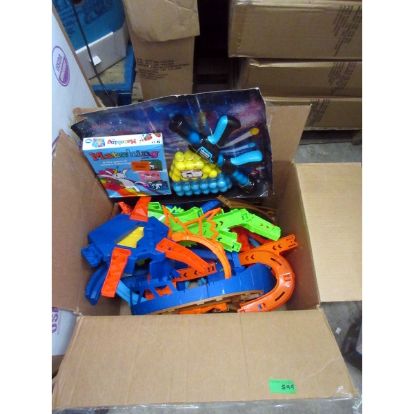 Box Lot of Children's Games and Track