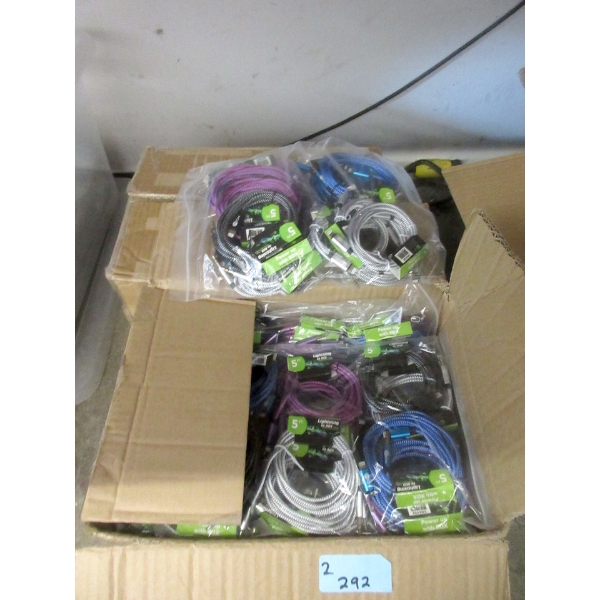 2 Cases of New 5' Braided Lightening to Aux 3.5 mm Cables