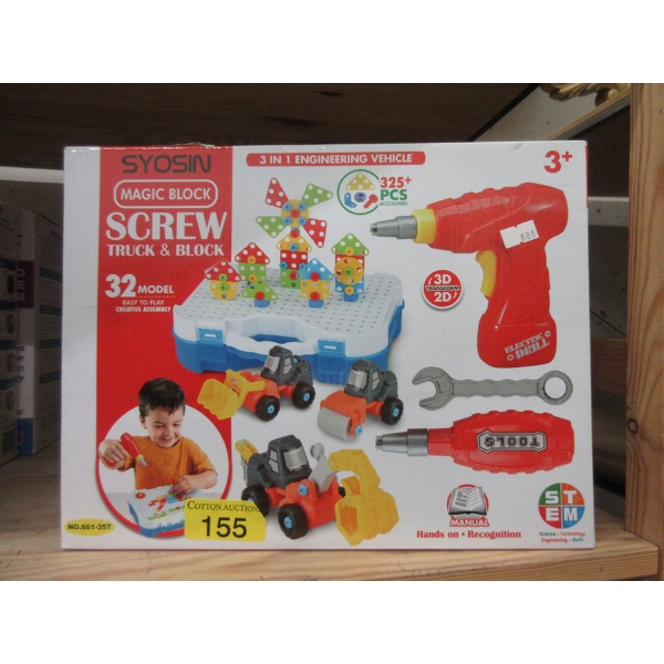 New Magic Block Screw Truck & Block Set