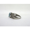 Image 2 : Blue Topaz & Diamond Sterling Silver Ring
