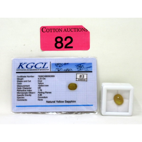 4.2 CT Oval-Shape Yellow Sapphire Gemstone 